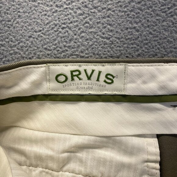 Orvis Mens Size 34 ,100% Cotton Pants ,Flat Front - Picture 3 of 10